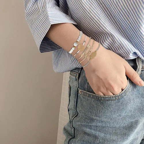 Miniatura 6 de YADOCA 20 Pcs Layered Bracelet Set for Women Multiple Stackable Wrap Bangle Turtle Pineapple Arrow Feather Lotus Assorted Beaded Bracelets