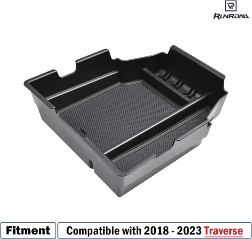 Miniatura 2 de RUNROAD Bandeja organizadora de consola central compatible con Chevy Traverse 2018-2021 2022 2023, caja de almacenamiento secundaria, bandeja