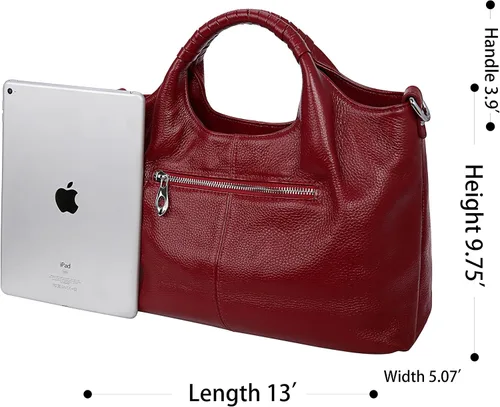 Miniatura 4 de Iswee Bolso bandolera de cuero genuino con asa superior para mujer