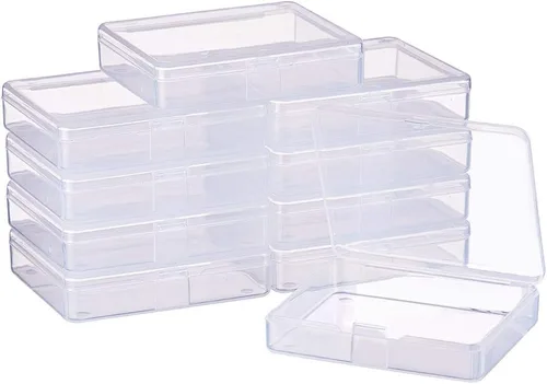 Miniatura 17 de BENECREAT Paquete de 24 contenedores cuadrados de plástico transparente de 1.38 x 1.38 x 0.7 pulgadas, con tapa para artículos, tapones