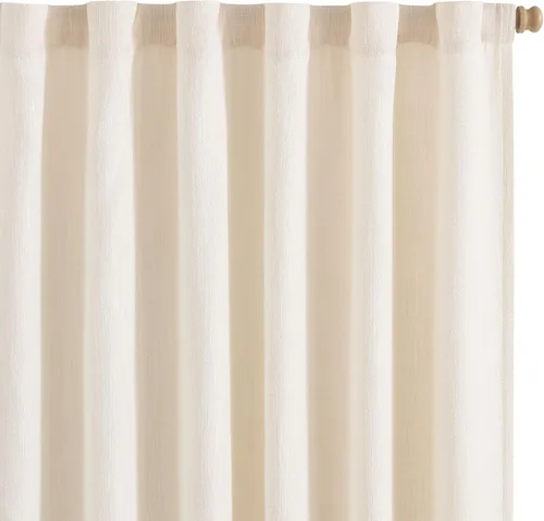 Jinchan Cortinas de aspecto yute de 63 pulgadas de largo, cortinas texturizadas para sala de estar, cortinas filtradoras de luz de estilo rústico