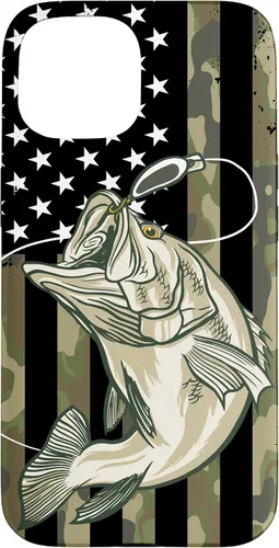 Miniatura 6 de Funda de camuflaje para iPhone 16, diseño de bandera estadounidense, pescador, pescador, camuflaje