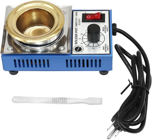 Olla de soldadura sin plomo de 1.969 in 110 V 150 W con capacidad de 17.64 oz y raspador de pasta de soldadura BGA para soldadura y baño de soldadura