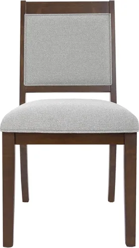 Miniatura 43 de Homepop Silla de comedor con detalles festoneados, sillas de comedor Parsons tapizadas, muebles decorativos para el hogar, tejido gris claro