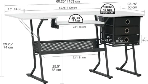 Miniatura 3 de Sew Ready Eclipse Ultra Hobby - Cajones de almacenamiento superior para máquina + estante inferior grande, también se pueden utilizar como mesa