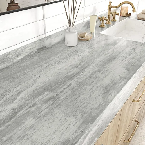 Miniatura 3 de WESTICK Papel de contacto de madera gris para encimeras, papel tapiz de madera gris, autoadhesivo, impermeable, papel de contacto de grano de madera