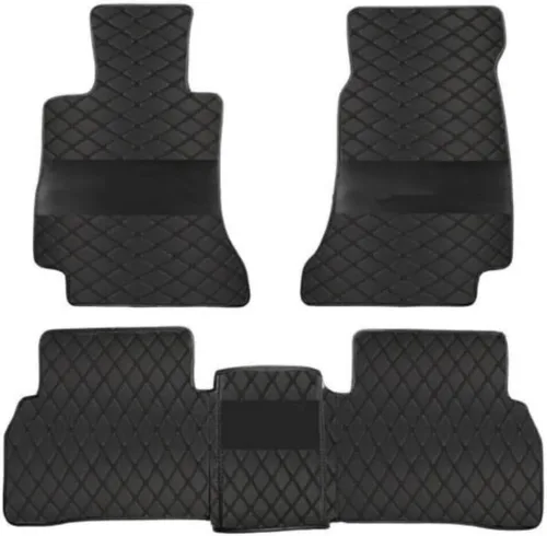 Miniatura 29 de Alfombrillas de cuero de lujo personalizadas para todo tipo de clima para el 99.99% de automóviles, SUV y camiones según el modelo automotriz Negro