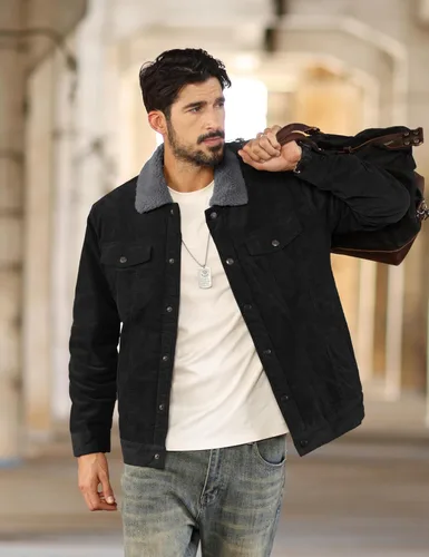 Miniatura 3 de TACVASEN Men's Corduroy Jacket Fleece Sherpa Lined Winter Coats Warm Thick Cotton Casual Trucker Cargo Jacket