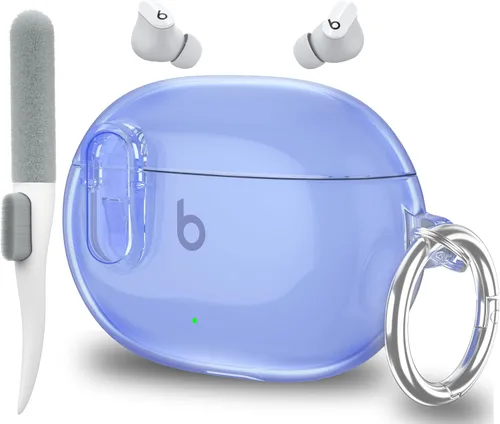 Miniatura 8 de Valkit Funda transparente compatible con Beats Studio Buds 2021/2023+ con kit de limpieza y cerradura, funda protectora de TPU suave a prueba