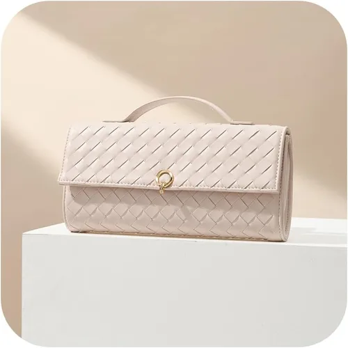Miniatura 9 de CHUNLI Bolsos de mano tejidos elegantes para mujer, bolsos cruzados de diseñador con asa superior, bolso formal de piel sintética de noche