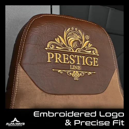 Miniatura 9 de Fundas para Asientos de Camiones para Kenworth Modelo T680, T880, W990 Marrón Brazos Largos 17" - Protección para Asientos de Camiones - Accesorios