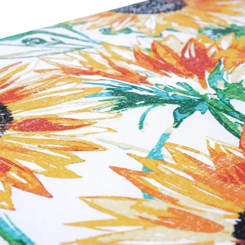 Miniatura 5 de Pillow Perfect Cojín de asiento de mimbre para interiores y exteriores con lazos, 2 unidades, 15.5 x 16 pulgadas, girasoles amarillo/verdes