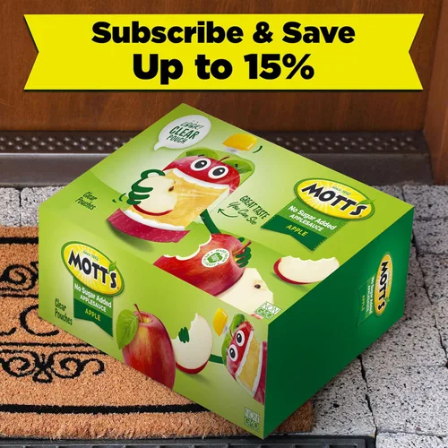 Miniatura 14 de Mott's Puré de manzana sin azúcar añadido, hecho de fruta real, sin sabores artificiales, bolsas transparentes de 3.2 onzas, paquete de 20
