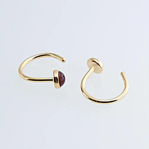 Miniatura 51 de Half Huggie Gold Hoop Earrings for Girls Women Tiny Cartilage Birthstone Stud Piercing Earring Hypoallergenic Earring Screw Back Dainty Hug Hoops