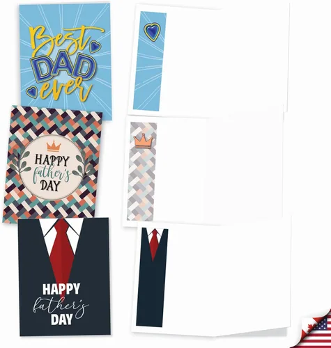Miniatura 4 de The Best Card Company Juego de 20 tarjetas de notas en blanco surtidas para el Día del Padre, 4 x 5.12 pulgadas con sobre para papá, papá, papá