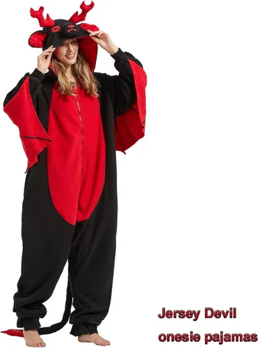 Miniatura 2 de WAWRTOU Jersey Devil Onesie para adultos - Halloween de una sola pieza mítico y cómodo unisex