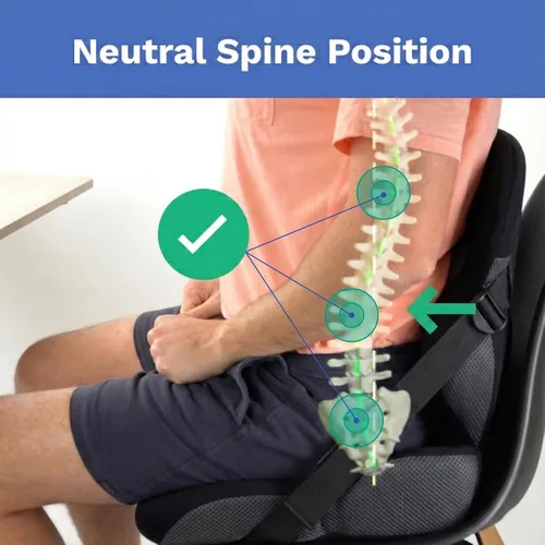 Miniatura 2 de Ajuste lumbar en cualquier asiento Desarrollado por un médico Cojín de asiento para silla de oficina, automóvil, conductor de camión, gradas