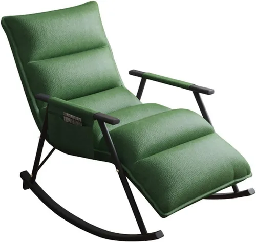 Miniatura 12 de Adjustable Leather Recliner Chair with Footrest Ergonomic Rocking Chair for Living Room Stylish ge Upholstered Lounge Chair with Storage Amarillo