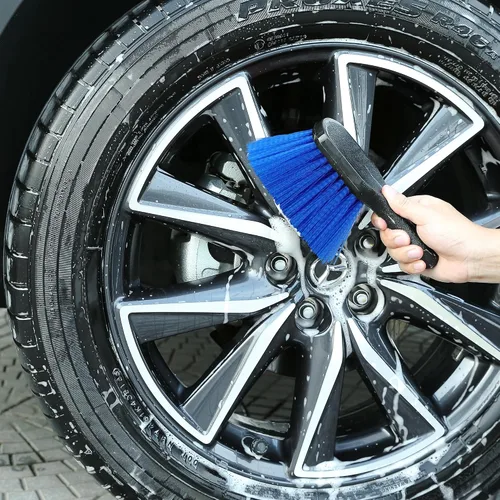 Miniatura 5 de TAKAVU Cepillo de Mango Corto para Ruedas y Neumáticos y Cepillo de Detalle Incluido - Kit de Limpieza de Automóvil para Llantas, Neumáticos