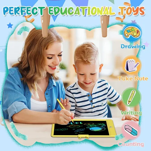 Miniatura 3 de Tableta de escritura LCD para niños de 10 pulgadas, almohadilla de dibujo reutilizable y borrable, tablero de escritura electrónico para niños
