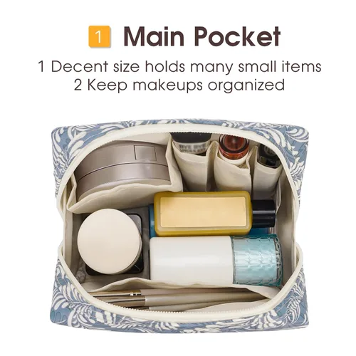 Miniatura 4 de Narwey Pequeña bolsa de maquillaje para bolso, mini bolsa de cosméticos, bolsa de maquillaje de viaje con cremallera, bonitas bolsas de maquillaje