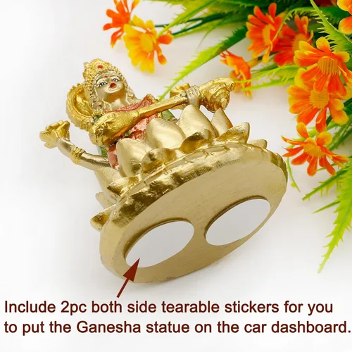 Miniatura 7 de alikiki Estatua de la diosa hindú Saraswati – 4.4 pulgadas de alto, escultura de ídolo de Saraswati, regalos para el templo indio Mandir Pooja