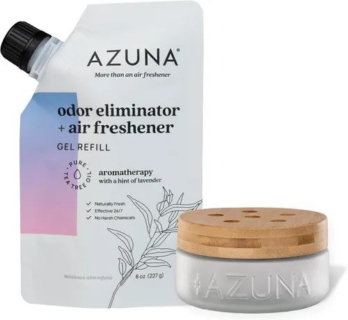 Miniatura 15 de Azuna Ambientador y Eliminador de Olor para Malos Olores Kit de 4 Habitaciones Incluye (4) Frasco de Vidrio Luxe Vacío y Recarga de Gel de 24oz