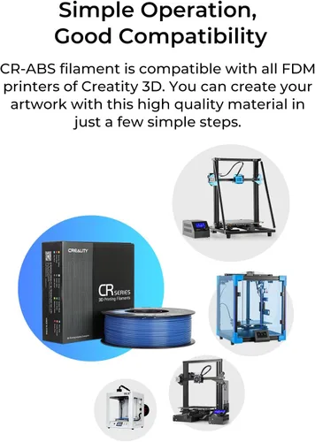 Miniatura 8 de Creality Filamento ABS de 1.75mm, color negro, 2 kg, paquete de filamento para impresora 3D, excelente resistencia, inodoro, no tóxico, estabilidad