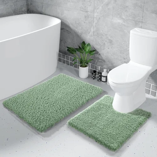 Miniatura 92 de Yimobra Alfombra de baño de felpa esponjosa, súper lanuda suave, cómoda, antideslizante, absorbente de agua, alfombra de baño de microfibra que se