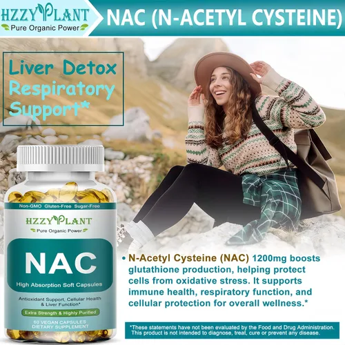 Miniatura 2 de Suplemento NAC – Cápsulas blandas de NAC para antioxidante, inmune, respiratorio, apoyo para la salud hepática – Suplemento NAC de alta absorción N