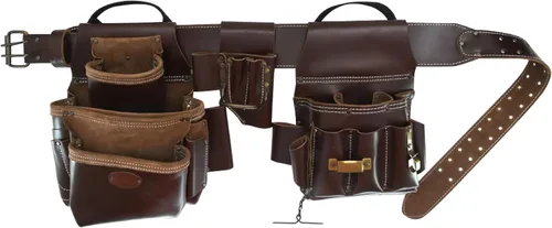 Style n Craft Combo de electricista de 4 piezas y 22 bolsillos, cinturón de herramientas con 2 bolsas de herramientas y un soporte multiherramienta