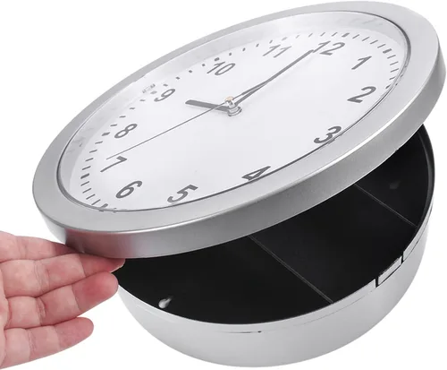 Miniatura 5 de Reloj-, oculto reloj de pared secreto- caja de contenedores para efectivo, joyas, objetos de valor, almacenamiento de efectivo Defult
