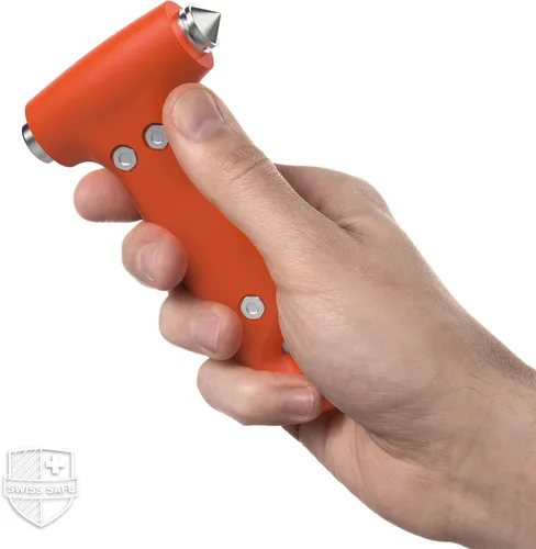 Miniatura 5 de Swiss Safe Martillo de Seguridad para Auto Durazno 5-1 Rompecristales con Cortador de Cinturón de Seguridad - Martillo de Escape de Emergencia