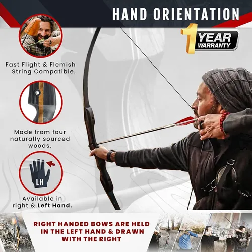 Miniatura 2 de Southwest Archery Arco largo Ghost Takedown – Arco de caza de arco largo de 64 pulgadas – Mano derecha e izquierda – Pesos de tracción en 20 – 50