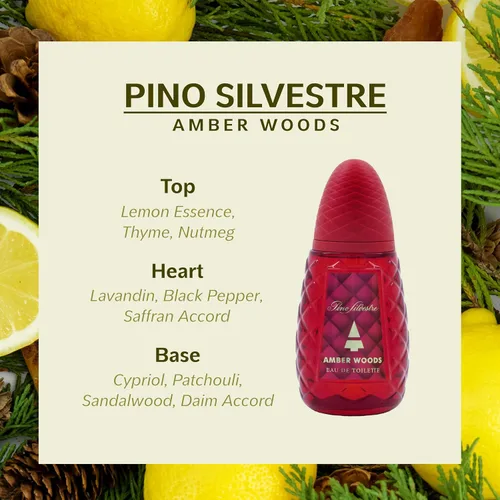 Miniatura 2 de Amber Woods por Pino Silvestre - Perfume para hombres - Aromático, amaderado y picante - Mezclado con limón, lavanda, pachulí y sándalo