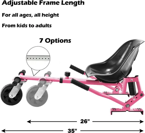 Miniatura 5 de Accesorio de asiento para aeropatineta, Go Kart para adultos y niños, accesorios para transformar Go Cart, carritos de hover para scooter de Rosado