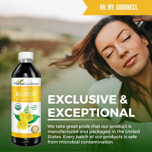 Miniatura 7 de Herbal Goodness Gotas de Gordolobo para los Pulmones - Apoyo Respiratorio, Extracto de Hoja de Gordolobo para los Pulmones, Desintoxicación