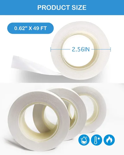Miniatura 2 de Wapodeai 3 cintas eléctricas, cinta eléctrica blanca profesional, ignífuga para interiores y exteriores, resistente a altas temperaturas, 0.62 Blanco