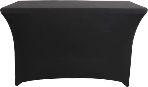 Miniatura 2 de LZY Mantel de mesa elástico ajustable de elastano para mesa plegable de 4, 6 o 8 pies, mantel rectangular de cóctel, perfecto para fiestas o Negro