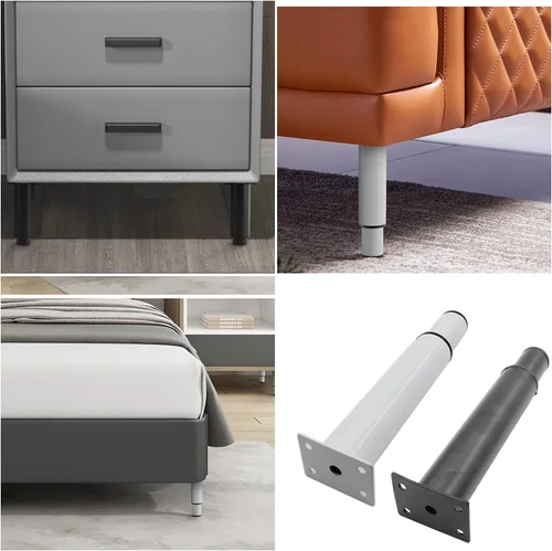 Miniatura 6 de Paquete de 4 patas ajustables para muebles, patas de soporte de acero inoxidable, patas de repuesto resistentes para sofá, mueble de TV, sofá, mesa