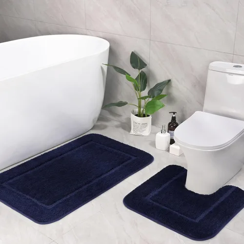 Miniatura 23 de LOCHAS Juego de Alfombras de Baño Beige, Juego de Alfombras de Baño Suaves de 2 Piezas, Tapete de Inodoro en Forma de U de 20x20 y Alfombras de Baño