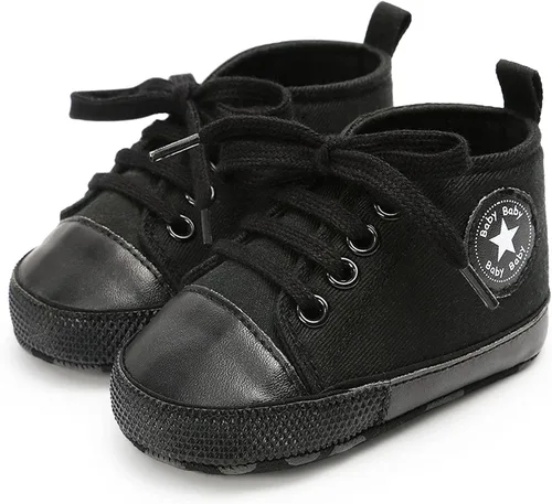 Miniatura 5 de KIDSUN zapatos deportivos altos hasta el tobillo para bebés, niños y niñas con suela antideslizante, suaves, para recién nacidos, zapatos