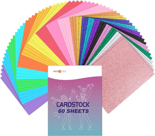 Miniatura 8 de 40 hojas de cartulina con purpurina HTVRONT de 300GSM - 13 colores de cartulina con purpurina, papel de cubierta de 110lb A4, cartulinas gruesas