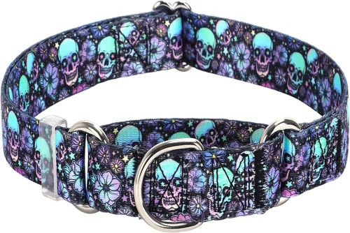 Miniatura 24 de Collar Martingale para perros, ajustable, de nailon suave, con diseño de bosque, para perros pequeños, medianos y grandes, collar de entrenamiento 3