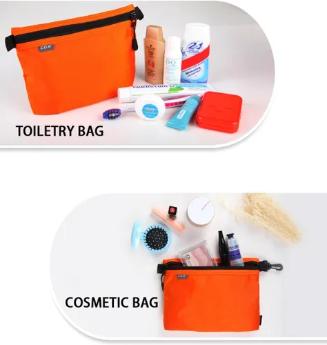 Miniatura 7 de GOX Bolsa de aseo pequeña para hombre, bolsa de cosméticos a granel, kit de dopp, bolsa de transporte con cremallera, organización, bolsa de nailon