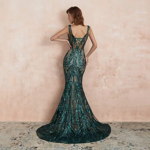 Miniatura 4 de Engerla Vestidos de noche con cuello en V de sirena, vestidos de baile de graduación, vestido de fiesta para mujer, vestidos de celebridades