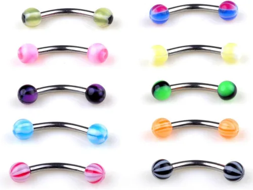 Miniatura 8 de 110 piezas de piercing para el cuerpo: cejas, ombligo, vientre, lengua, labio, 22 tipos de piercings