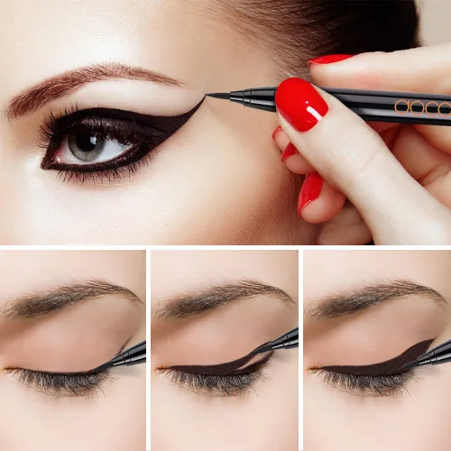 Miniatura 2 de Docolor Delineador de ojos impermeable súper delgado y duradero, delineador de ojos líquido gel marrón