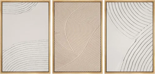 Miniatura 77 de SIGNWIN Lienzo enmarcado para pared, juego de arte abstracto de serenidad costera, ilustraciones abstractas junto al mar, arte moderno, decorativo