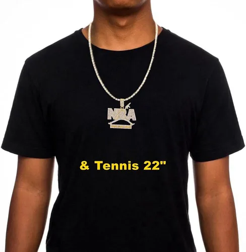 Miniatura 7 de Cadenas colgantes para hombre HH Bling Empire Iced Out Nba Youngboy de plata y oro. Collares de zapatos deportivos de diamante que nunca se rompe